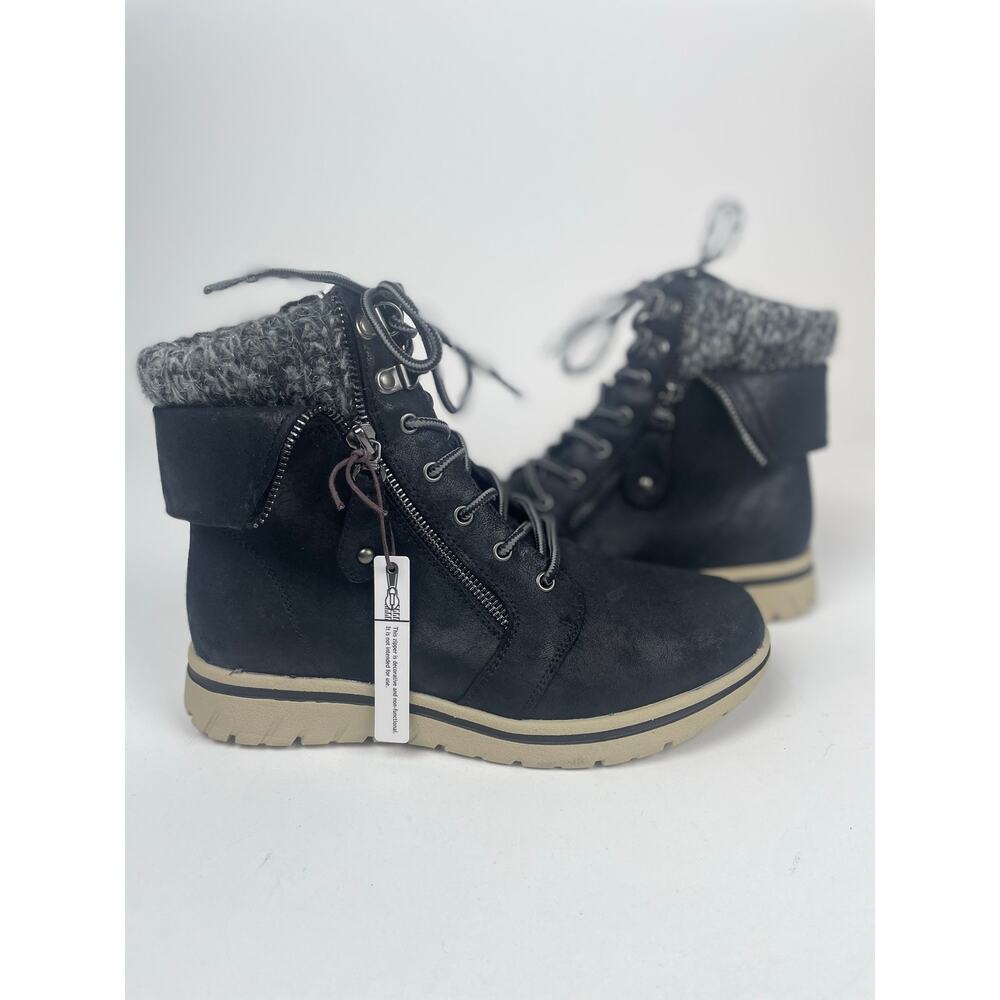 CLIFFS by White Mountain HOPE Women’s 7M Black/Tan Zip Faux Fur